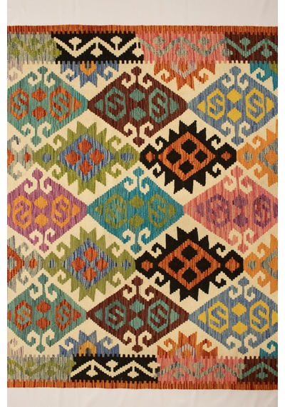 El Dokuma Afgan Kilim 100% Yün Kök Boya Elsanat Eserı İle Harika Anadolu Kilim Desenlı Çok Renkli