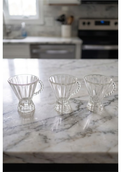 3'lü 180 Ml Boncuk Kulplu Kristal Cam Kupa Seti Kalın Cam Şeffaf Kahve Kupası Dekoratif Latte, Cappuccino, Türk Kahvesi Ve Bitki Çayı Bardağı 8 X 9 Cm Şeffaf Şeffaf 3'lü 180 Ml Boncuk Kulplu Kristal Cam Kupa Seti Kalın Cam Şeffaf Kahve Kupası Dekoratif Latte, Cappuccino, Türk Kahvesi Ve Bitki Çayı Bardağı 8 X 9 Cm Şeffaf Şeffaf