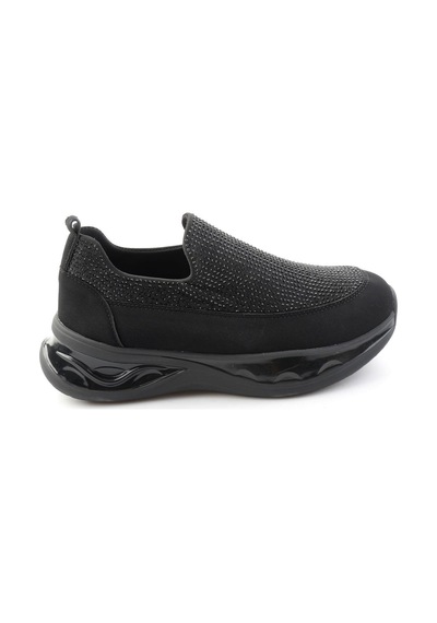 Bambi Siyah Taşlı Kadın Sneaker K01228092220 Taş