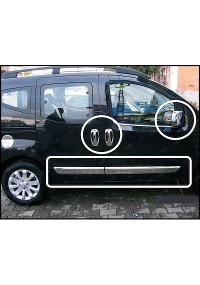 Peugeot Bipper 3Lü Krom Set Yan Kapı Çıtası Kapı Kolu Ayna Kapağı N11.2082