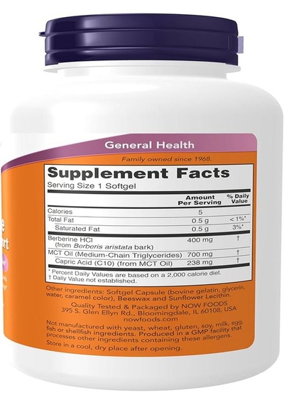 Now Foods, Berberine Glucose Support, 90 Softgels