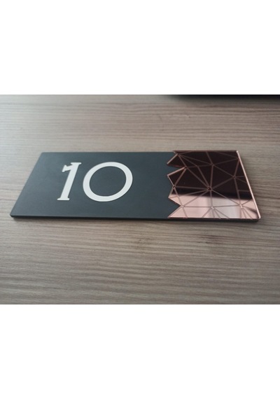 Dekoratif Rose Gold Aynalı Kapı Numarası