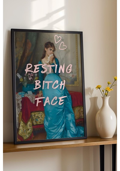 Auguste Toulmouche The Letter Çerçeveli Tablo Resting Bitch Face Arkadaşa Komik Hediye Altered Art