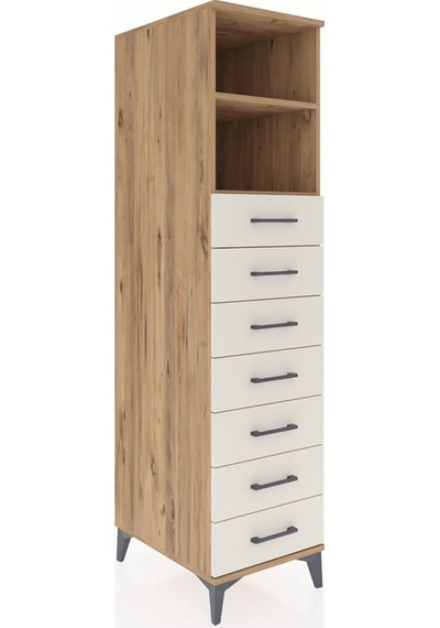 Kronos Dolap 2 Raflı 7 Çekmeceli 44x59x182 Çam-aytaşı Çam
