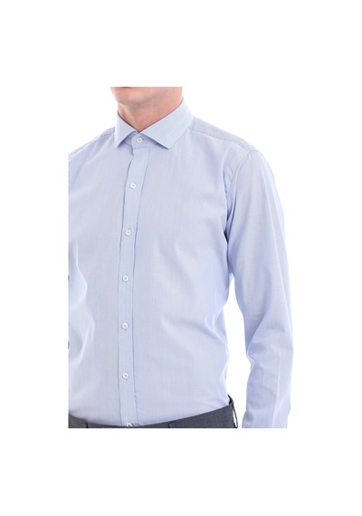 Hatemoğlu Mavi Comfort Fit 100% Pamuklu Uzun Kollu Gömlek 23d190000043 161 Buz Mavi