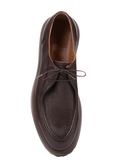 Shoetyle - Kahverengi Deri Bağcıklı Erkek Günlük Ayakkabı 250-1617-766-kahverengi Kahverengi