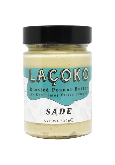 Laçoko 320 Gram Şekersiz, Katkısız, Glutensiz, Vegan, Doğal Az Kavrulmuş Çiğ Yer Fıstığı Ezmesi 320 Gram 0.75 LT - 2.5 LT - 12 KG