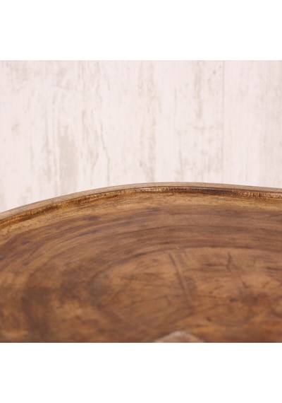 Doğal Teak Ağacı Sehpa 56x45 Cm Bej