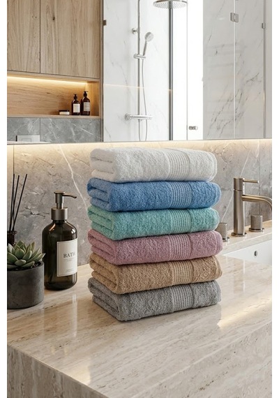 12 Adet Karışık Kadife El Havlusu - 45 X 85 Cm Spa Ve Otel Havlusu Kod 51696 Çok Renkli