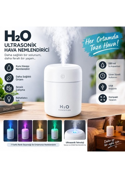 Büyük Boy Usb Buhurdanlık Hava Nemlendirici Ultrasonik Aroma Difüzörü Sessiz Ev, Ofis Ve Araç Nemlendirici