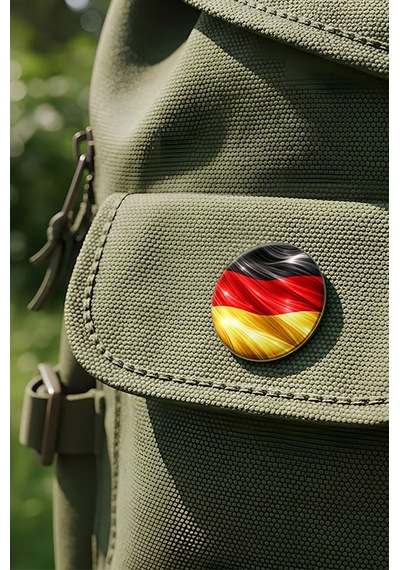 Almanya Germany Abstract Ülke Bayraklı Buton Rozet - 44 MM 5 Adet Çok Renkli