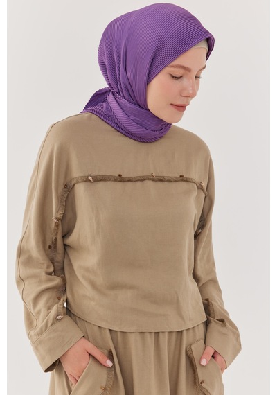 Mirsoy Scarf Piliseli Eşarp - Mor Mor