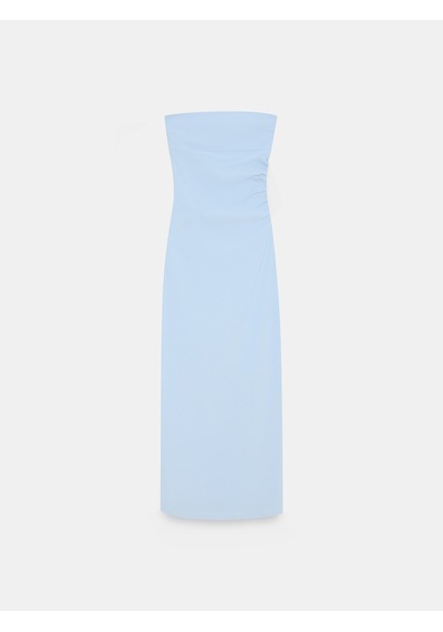 Dilvin 91368 Straplez Midi Elbise-açık Mavi