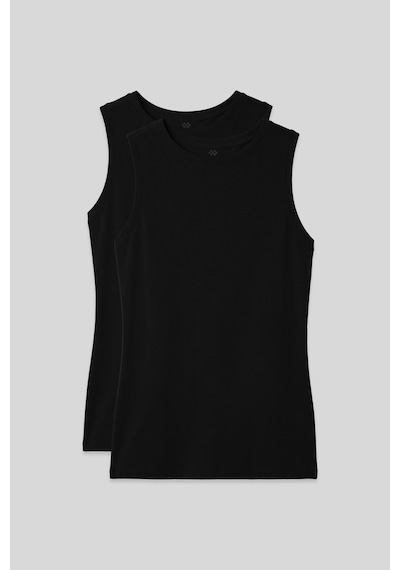 Tommy Life Slim Fit Basic O Yaka 2li Paket Siyah Kadın Atlet - 97313