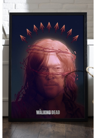 The Walking Dead Daryl Dixon Siyah Ahşap Çerçeveli Poster, Dizi Duvar Tablosu