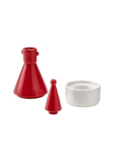 Ikea Vınterfınt Şamdan/tealight Mumluk, Kırmızı-beyaz, 22 Cm