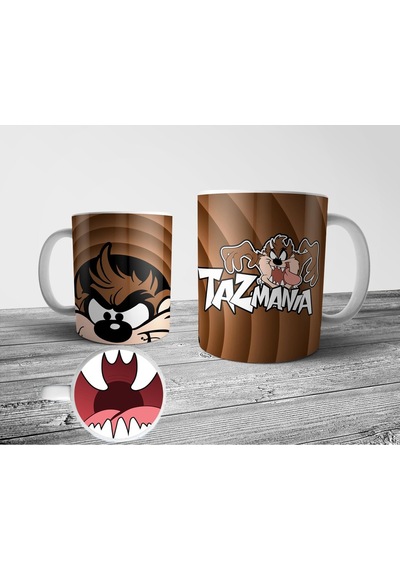 Tazmanya Şeytanı Tasmanian Devil Ağız Tasarımlı Kupa Bardak Çok Renkli