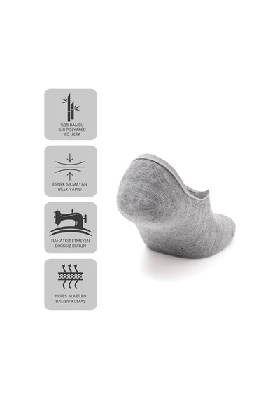 Just Inner Erkek 6 Lı Bambu Çorap Babet Premium Ayak Sağlığı 11400 Renkli
