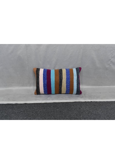 Zehra Abla Halı Yeni El Dokuma Dekoratif Lumbar Kilim Kırlent Yastık Kılıfı 6143