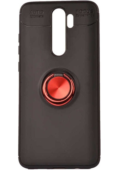 Xiaomi Redmi Note 8 Pro Kılıf Zore Ravel Silikon Kapak Siyah-Kırmızı