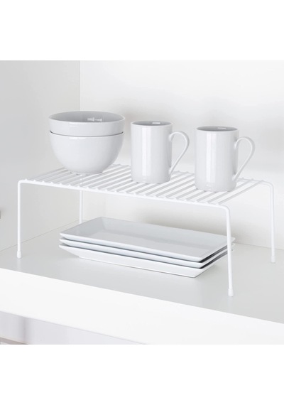 Tel Organizer Dolap Depolama Rafı 22x40cm Beyaz 4 Çok Renkli