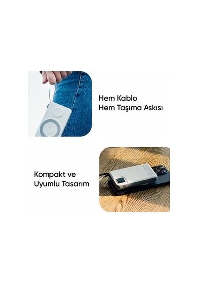 Taşınabilir Pil Şarj Cihazı, Lcd Ekran İle Pratik Kullanım 30.000 Mah