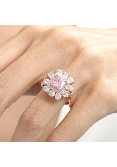 Mia Vento Effective Diamond Milano Rüyası Rose Renk Pink Taşlı Gümüş Yüzük