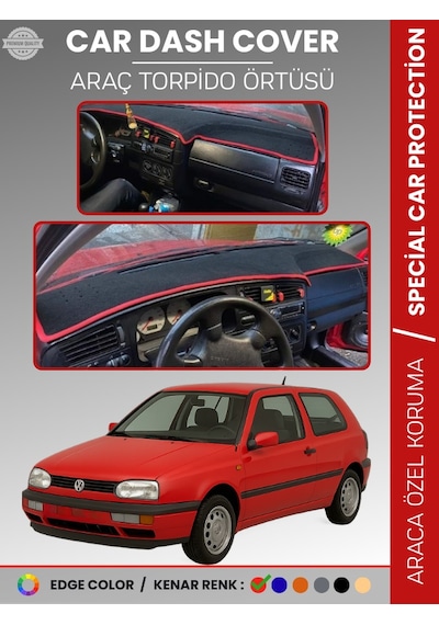 Volkswagen Golf 3 1991-1997 Torpido Örtüsü Ön Göğüs Koruma Tam Uyum Çatlamayı Önler - 213 Stiloto