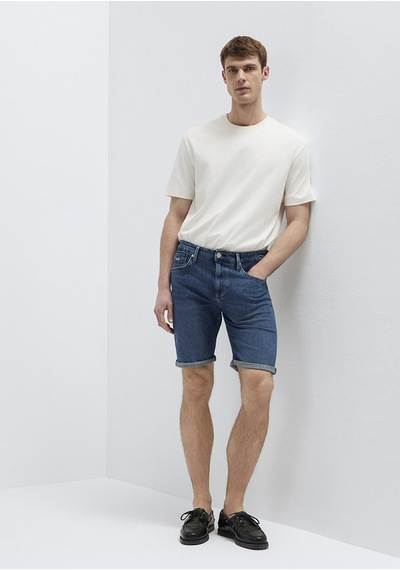 Mavi - Brian Premium Blue Puslu Koyu Mavi Jean Şort 04184a3304