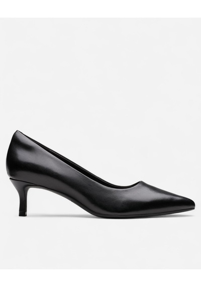 Clarks Zarey Court Black Leather, M 3 Kadın Siyah Topuklu Ayakkabı 26183156 siyah