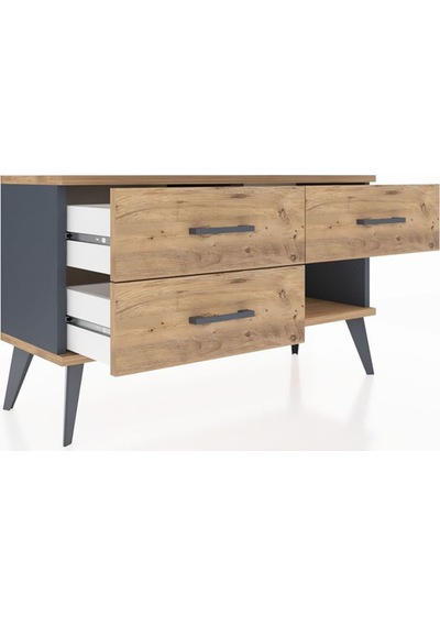 Arges Şifonyer 3 Çekmeceli 88x30x48 Antrasit-çam Çam Arges Şifonyer 3 Çekmeceli 88x30x48 Antrasit-çam Çam