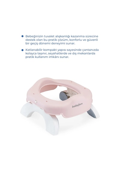 Babyjem Portatif Lazımlık + 5 Poşet  591 Yeni Soft Pembe