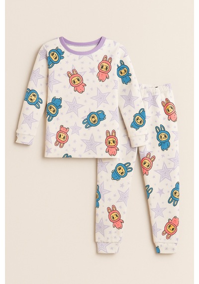 Katia&bony Kız Çocuk Labubu Desenli Pijama Takımı Desenli