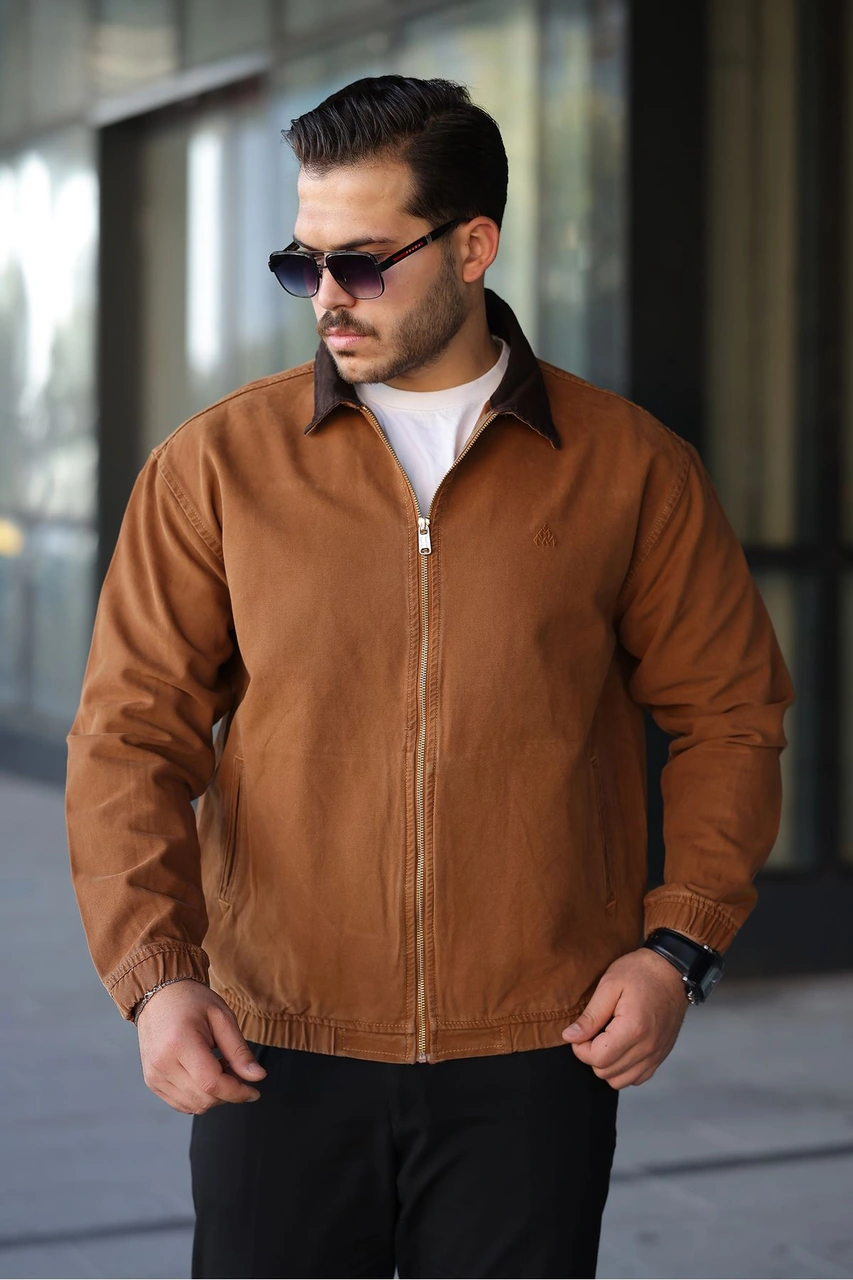 Little Cup Erkek Relaxed Canvas Camel Ceket