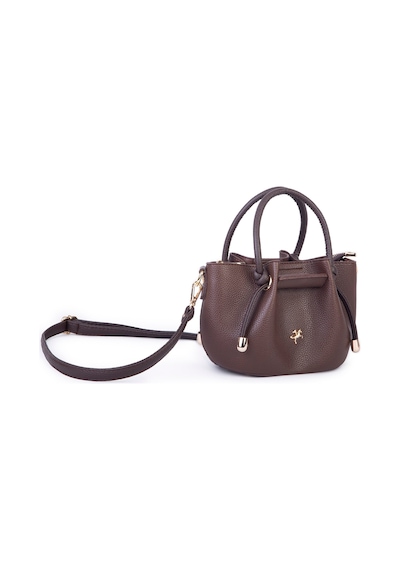Nas Bag Kadın Mini Büzgülü Şık Çapraz Çanta Kahverengi Kahve Rengi