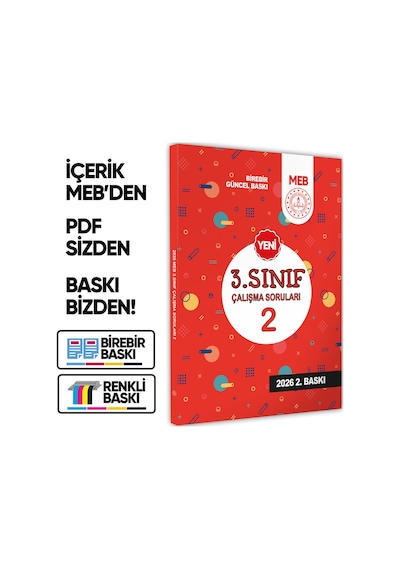 2026 MEB İlkokul 3.Sınıf Çalışma Soruları 2 Tüm Dersler Kazanım Pekiştirme Kitabı BASKI ÜCRETİ