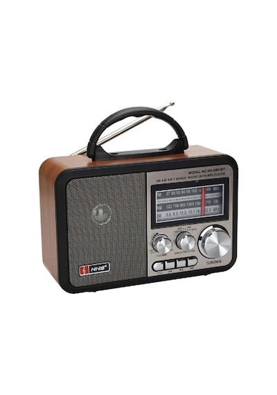 Buffer Orta Boy Retro, Nostaljik, Ahşap Tasarım Bluetooth Hoparlörlü, Şarjlı, Taşınabilir Fm/am Destekli Radyo Ns-8897