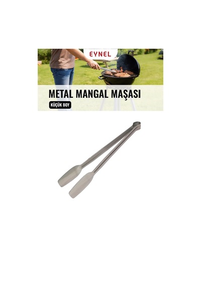 1 Adet 27 Cm Metal Mangal Maşası Orta Boy Paslanmaz Çelik Yemek Barbekü Maşası, Kömür Köz