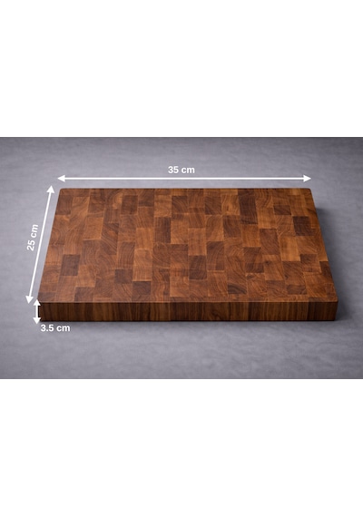 Premium Ceviz End Grain Kesme Tahtası Profesyonel Kasap & Şef Bloğu, Doğal Ahşap, Dayanıklı, Bıçak Dostu, Uzun Ömürlü Mutfak Tahtası