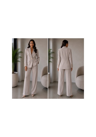 Gül&can Butik İkili Pantolon Ceket Takin Bej