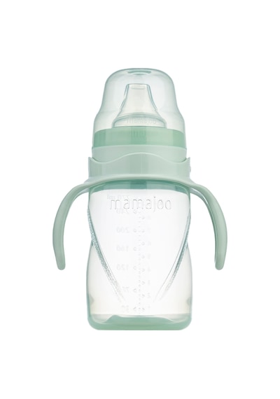 Mamajoo Kulplu Akıtmaz Eğitici Bardak Powder Green 270 ML & Anti-Kolik Yeşil