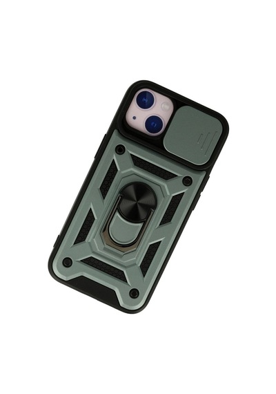 Apple iPhone Uyumlu   15 Kılıf Pars Lens Yüzüklü Silikon - Yeşil