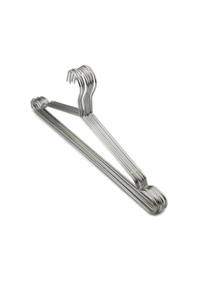 12 Adet Metal Elbise Askısı - Pantolon, Elbise Ve Kıyafet Askısı Dayanıklı Tel Askı Metal Gümüş Tr Diğer