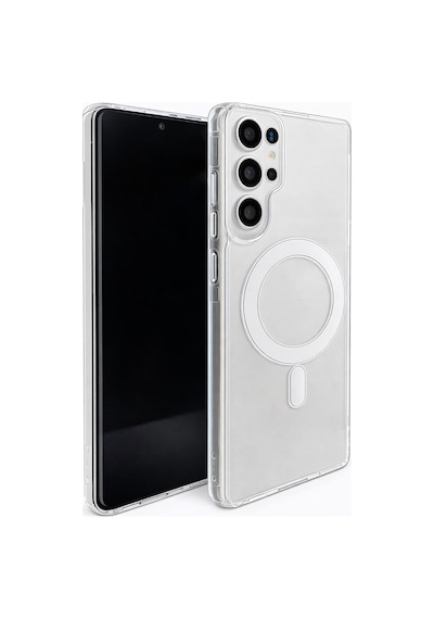 Samsung Galaxy S26 Ultra Uyumlu Kamera Korumalı Magsafe Wireless Şarj Özellikli Lüks Şeffaf Silikon Telefon Kılıfı