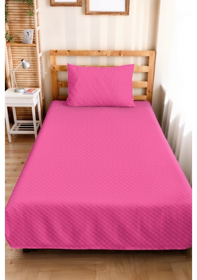 Pembe Kapitone Genç Odası Tek Kişilik Pike Takımı-minimal Fuşya 160x220 Cm Kapitone Yatak Örtüsü Sabahçı Adaçayı Harmonu