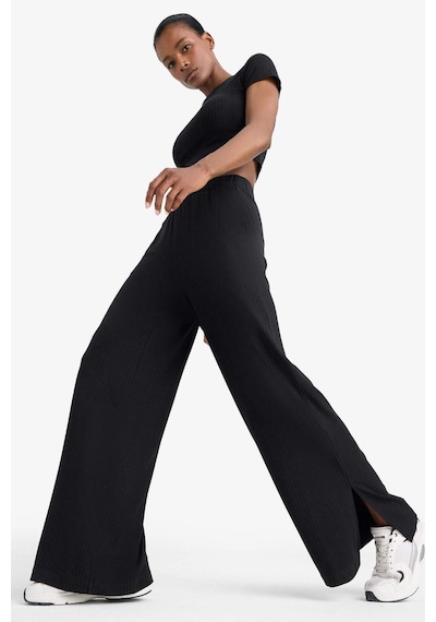DeFactoFit Wide Leg Cepli Geniş Paça Yırtmaçlı Uzun İnce Sporcu Pantolon E2538AX25SMBK81