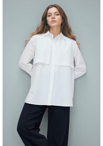 Defacto Regular Fit Poplin Uzun Kollu Tunik G9243ax26spwt32 Beyaz-wt32