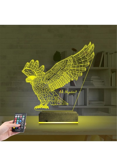 Luvivia Kartal Taraftar Kişiye Özel 3d Lamba - Masa Gece Lambası V1 Şeffaf
