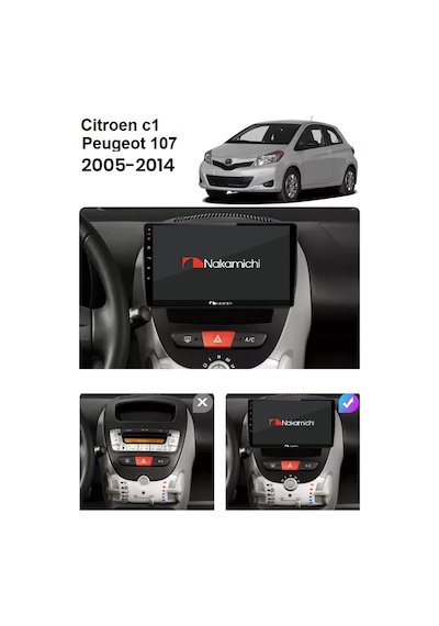 Cıtroen C1 2005-2014 Uyumlu Multimedya Navigasyon Usb Kamera Carplayer