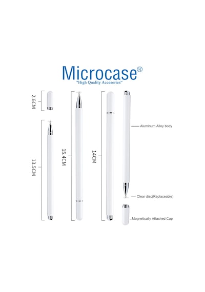Telefon Tablet Disk Uçlu Stylus Pen Dokunmatik Kalem AL3461 Beyaz